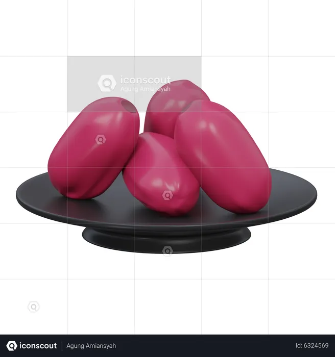 Dates Fruit  3D Icon