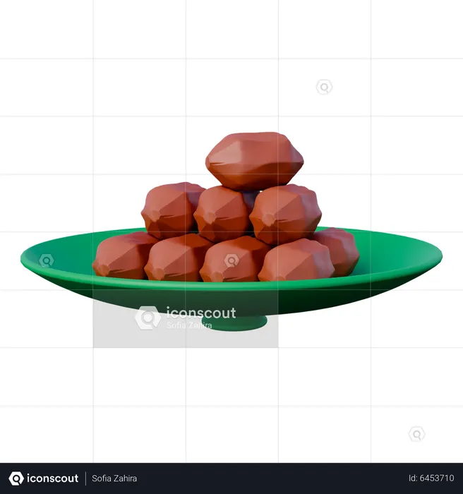 Dates Fruit Bowl  3D Icon