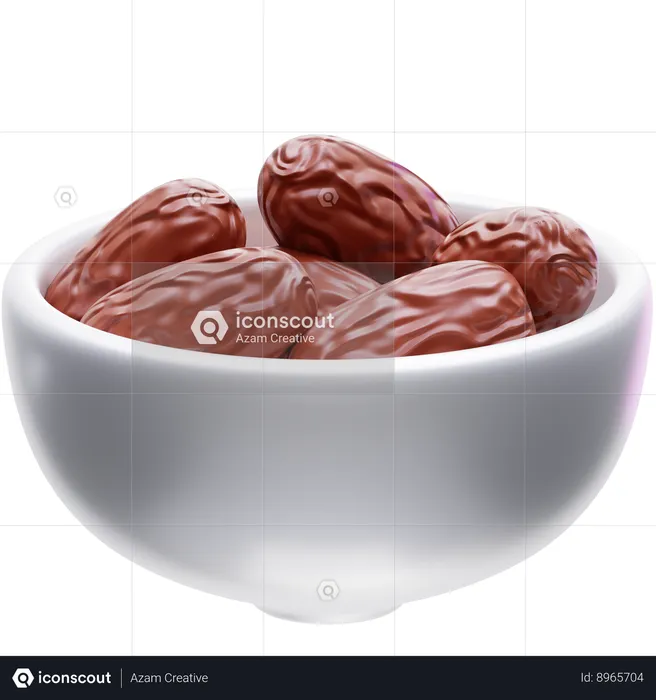 Dates Fruit Bowl  3D Icon