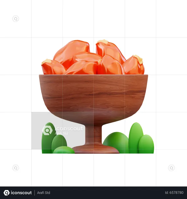 Dates Fruit Bowl  3D Icon