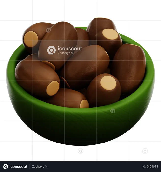 Dates Fruit Bowl  3D Icon