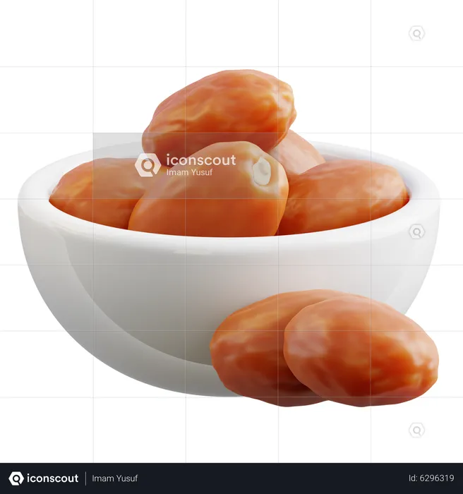 Dates In A Bowl  3D Icon