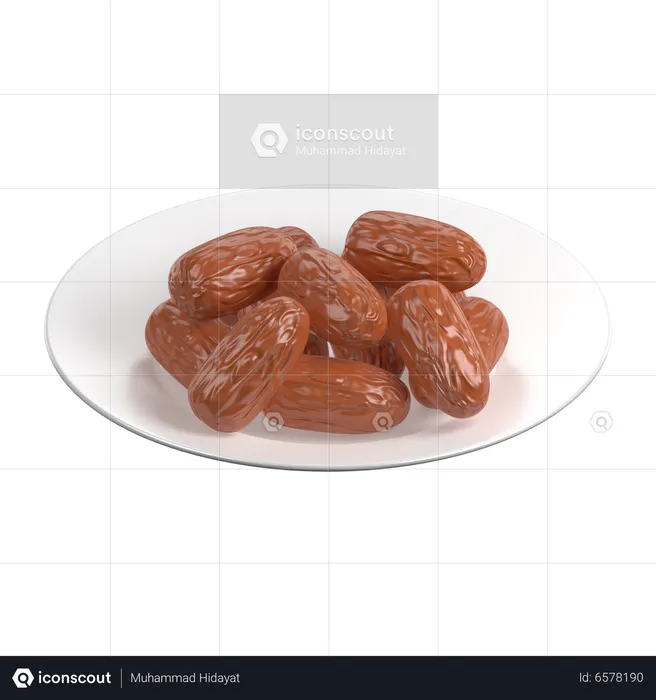 Dates in Plate  3D Icon