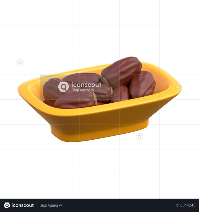 Dates On Plate  3D Icon