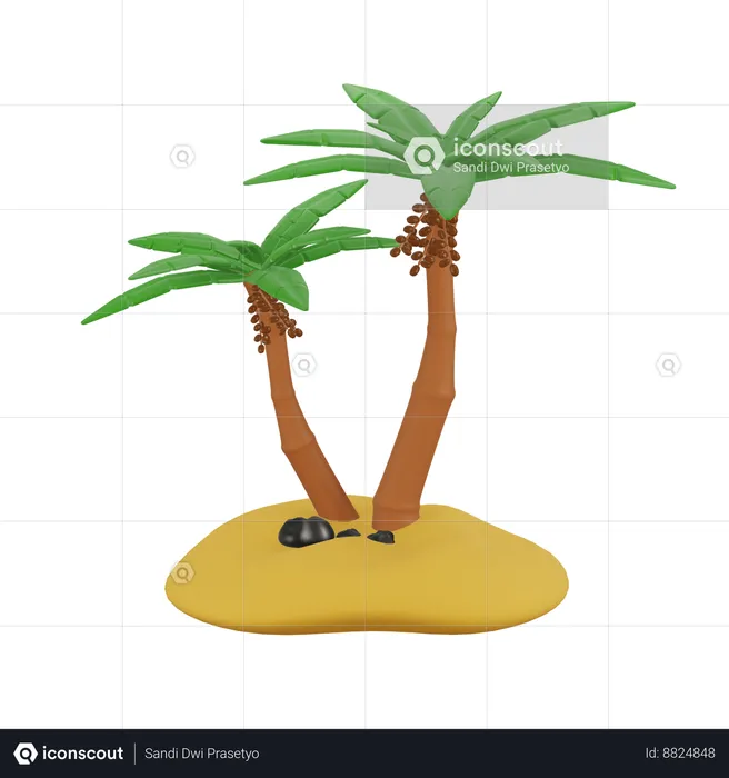 Dates Palm Tree  3D Icon