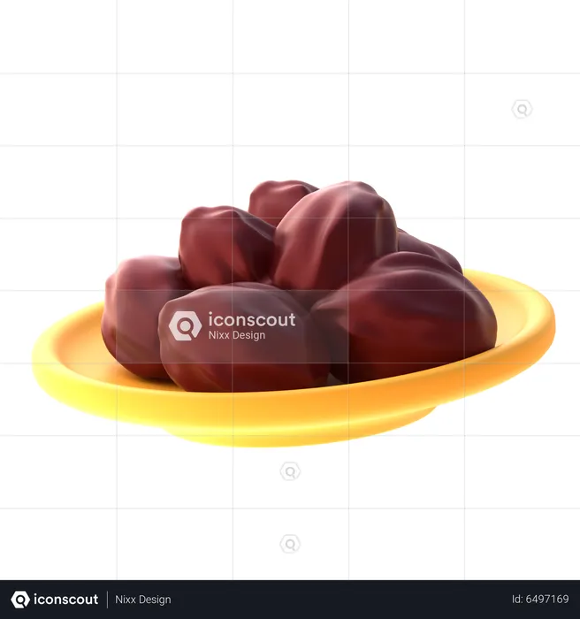 Dates Plate  3D Icon