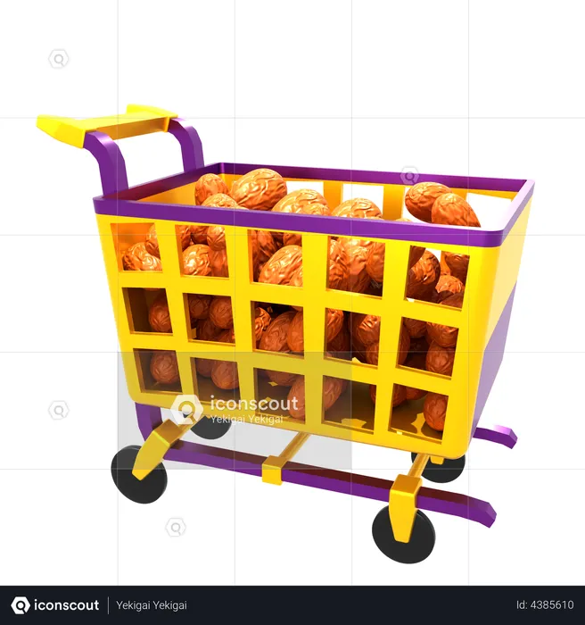 Dates Shopping Cart  3D Illustration