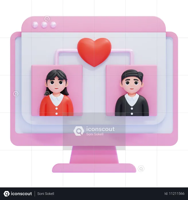 Dating App  3D Icon