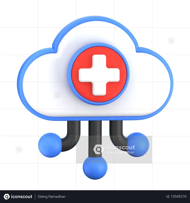 Nube de datos de salud  3D Icon