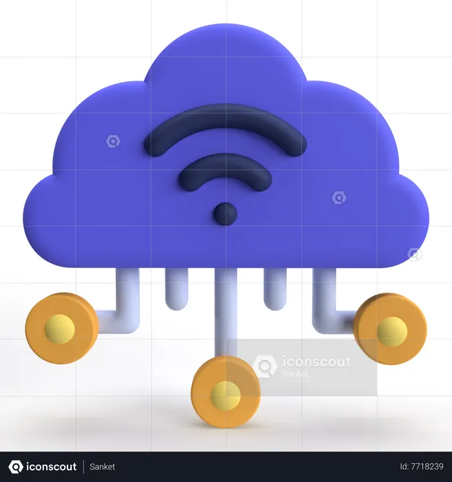 Datos en la nube  3D Icon