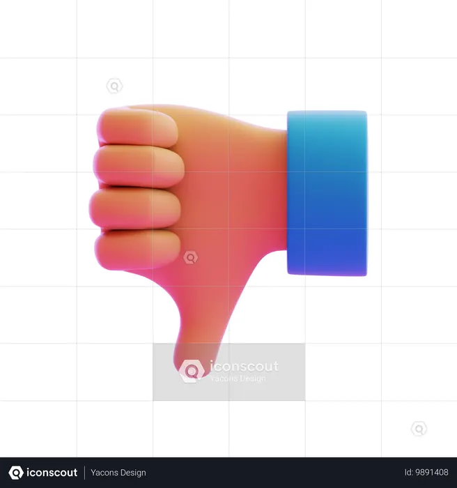 Daumen nach unten Handbewegung  3D Icon