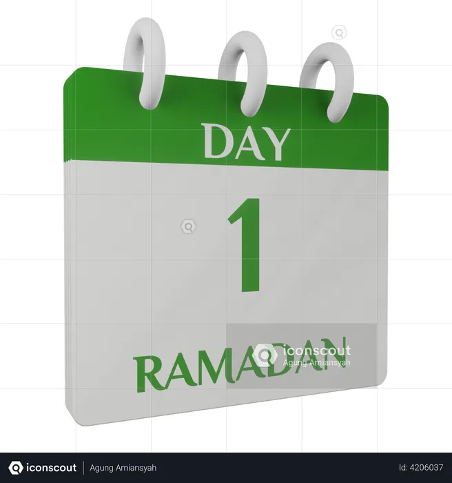 Day 1 Ramadan  3D Illustration