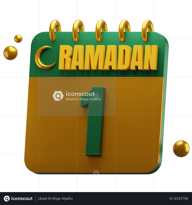 Day 1 Ramadan  3D Icon