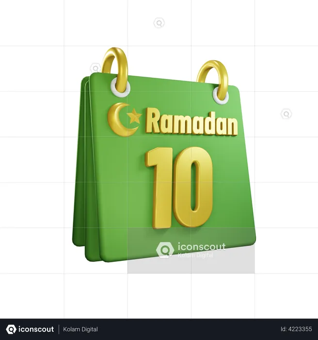Day 10 Ramadan Calendar  3D Illustration