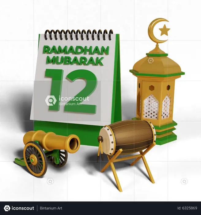 Day 12 Ramadhan  3D Icon