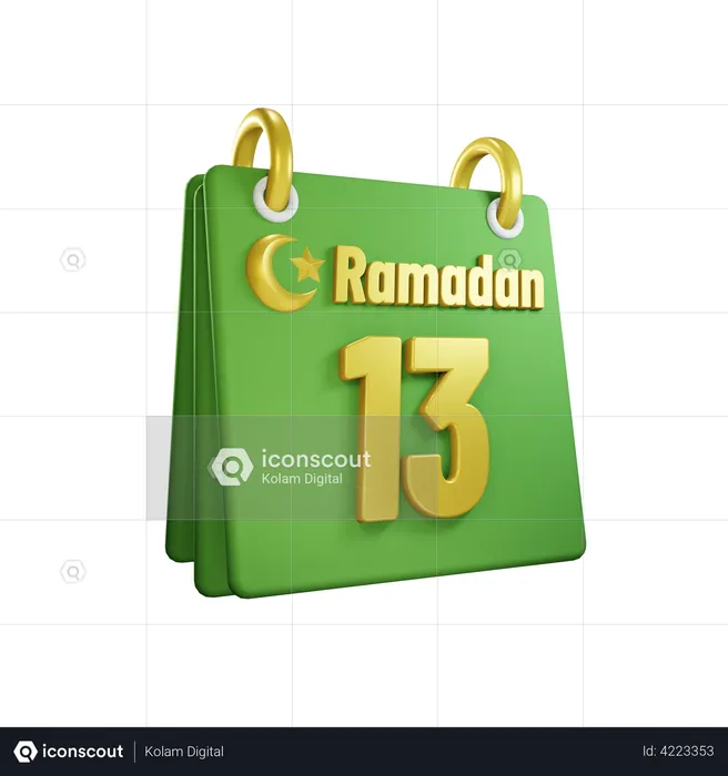 Day 13 Ramadan Calendar  3D Illustration