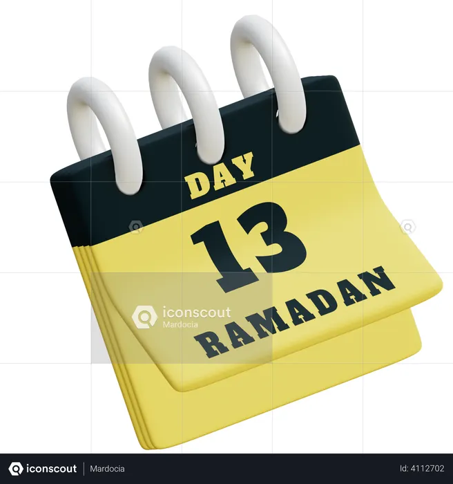 Day 13 Ramadan calendar  3D Illustration