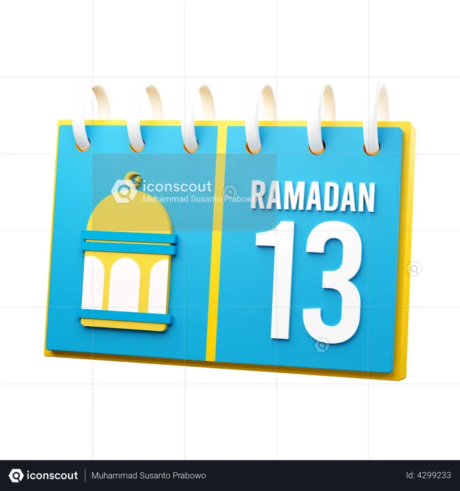 Day 13 Ramadan Calendar  3D Illustration