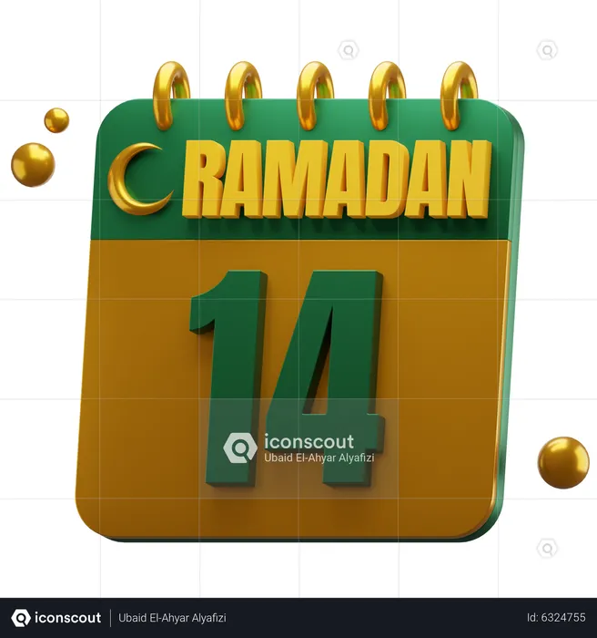 Day 14 Ramadan  3D Icon