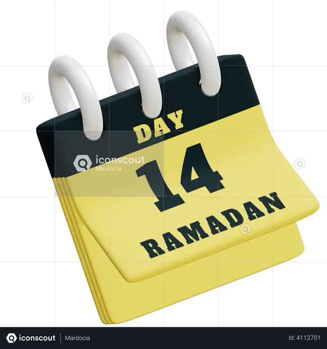 Day 14 Ramadan calendar  3D Illustration