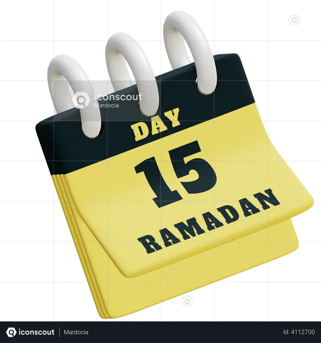 Day 15 Ramadan calendar  3D Illustration