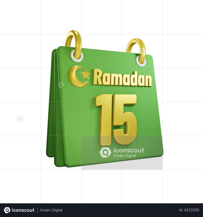 Day 15 Ramadan Calendar  3D Illustration