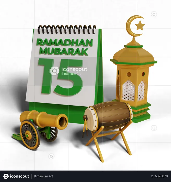 Day 15 Ramadhan  3D Icon