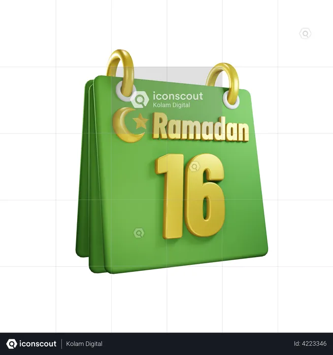 Day 16 Ramadan Calendar  3D Illustration