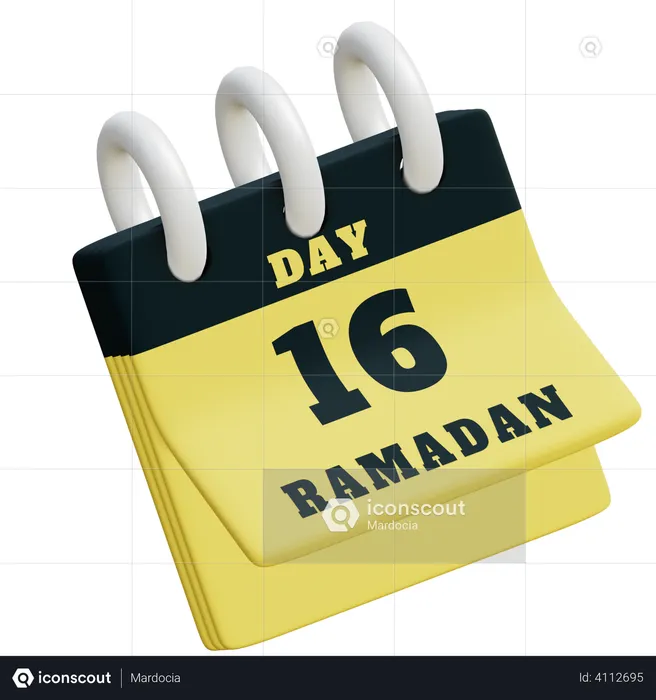 Day 16 Ramadan calendar  3D Illustration