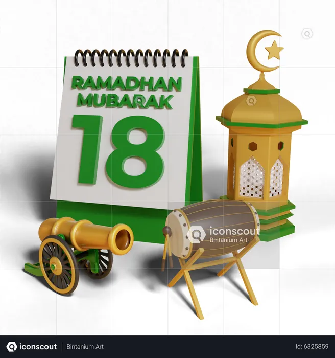 Day 18 Ramadhan  3D Icon
