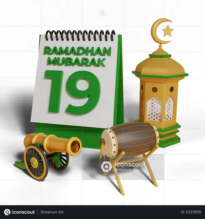 Day 19 Ramadhan  3D Icon