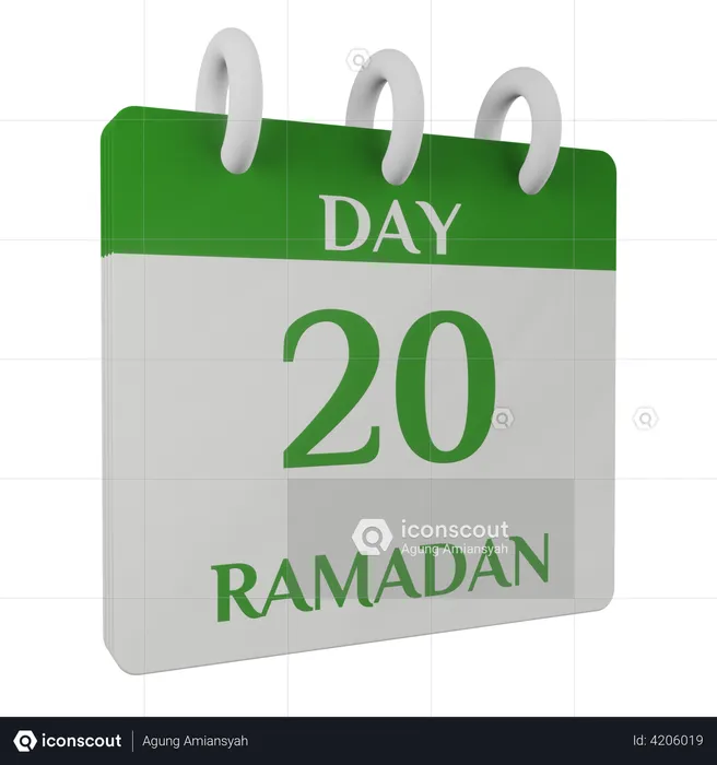 Day 20 Ramadan  3D Illustration