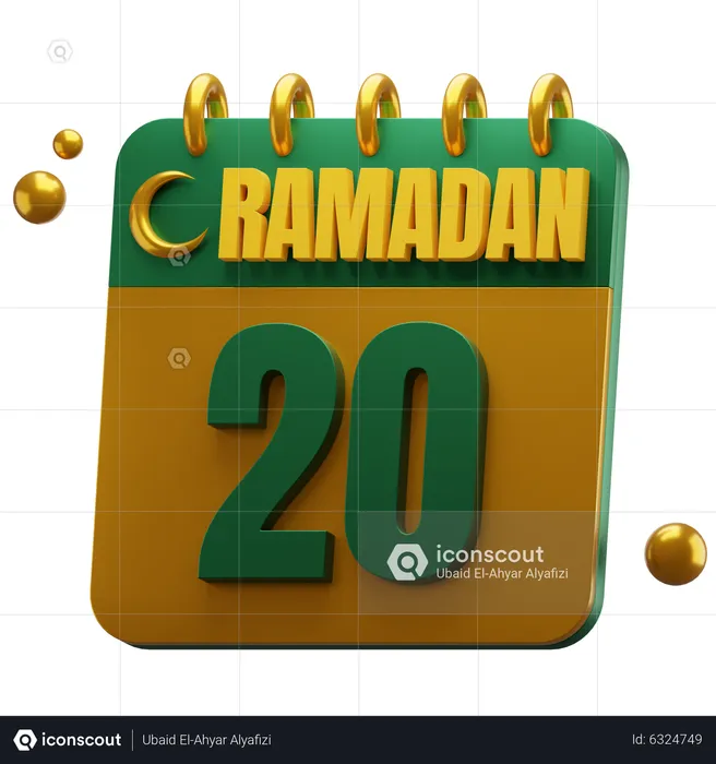 Day 20 Ramadan  3D Icon