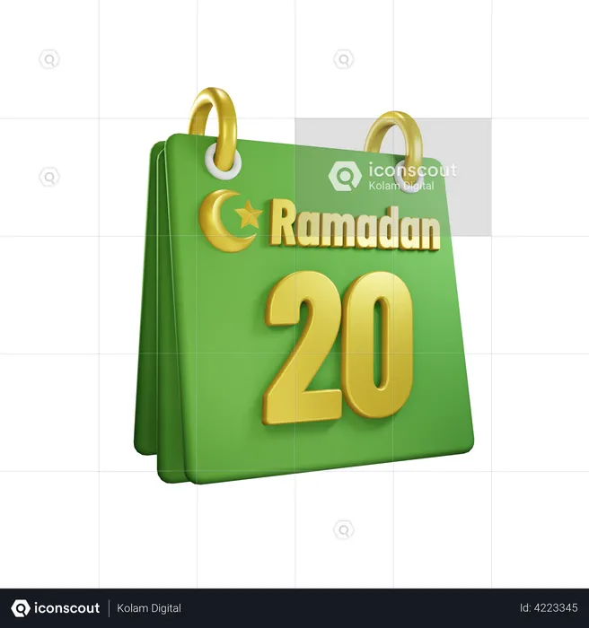 Day 20 Ramadan Calendar  3D Illustration