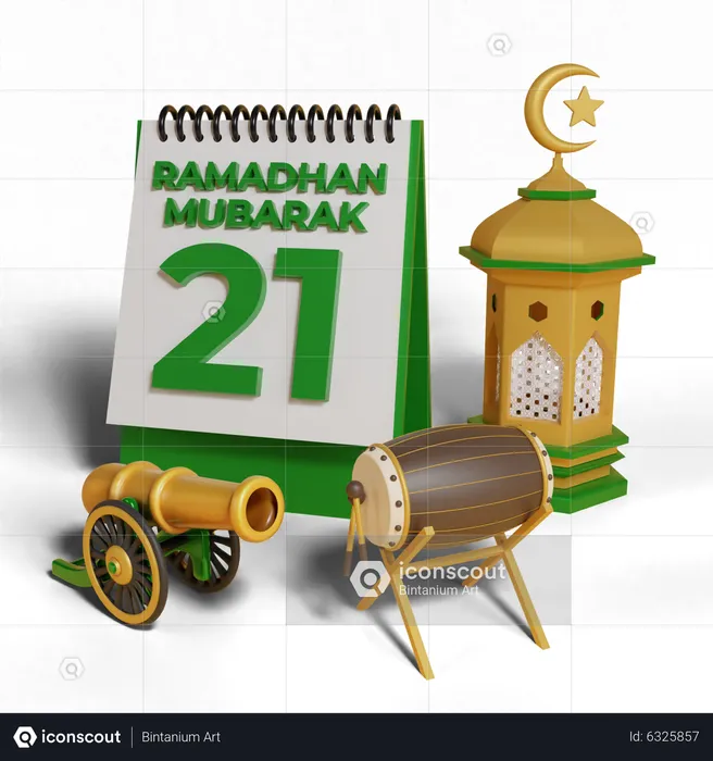 Day 21 Ramadhan  3D Icon