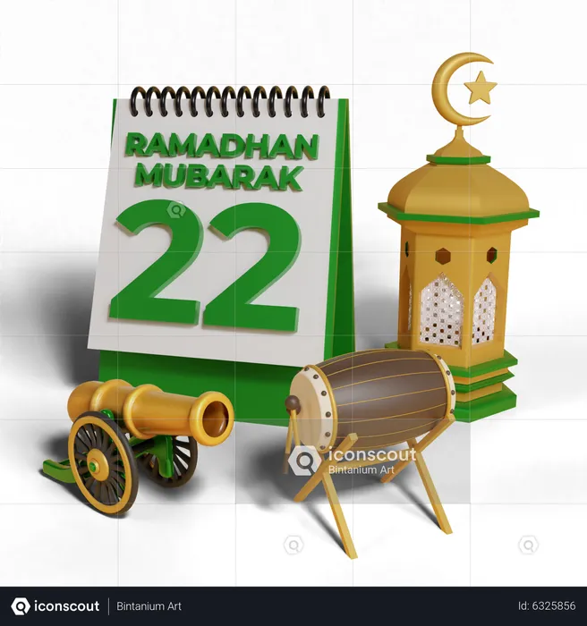 Day 22 Ramadhan  3D Icon