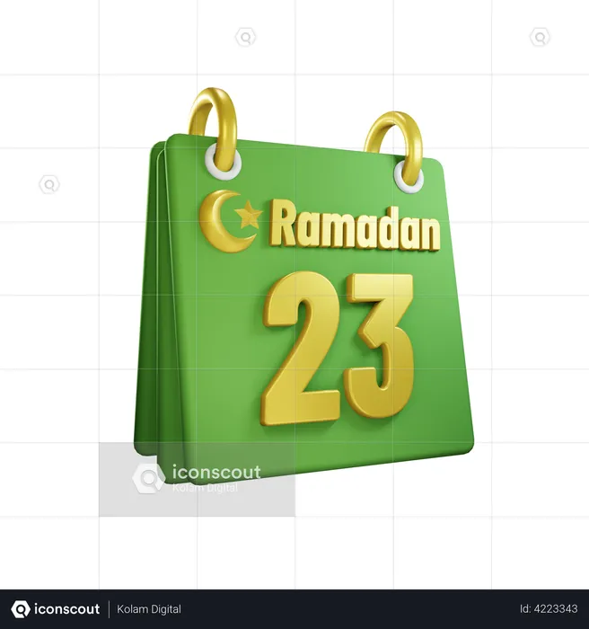 Day 23 Ramadan Calendar  3D Illustration