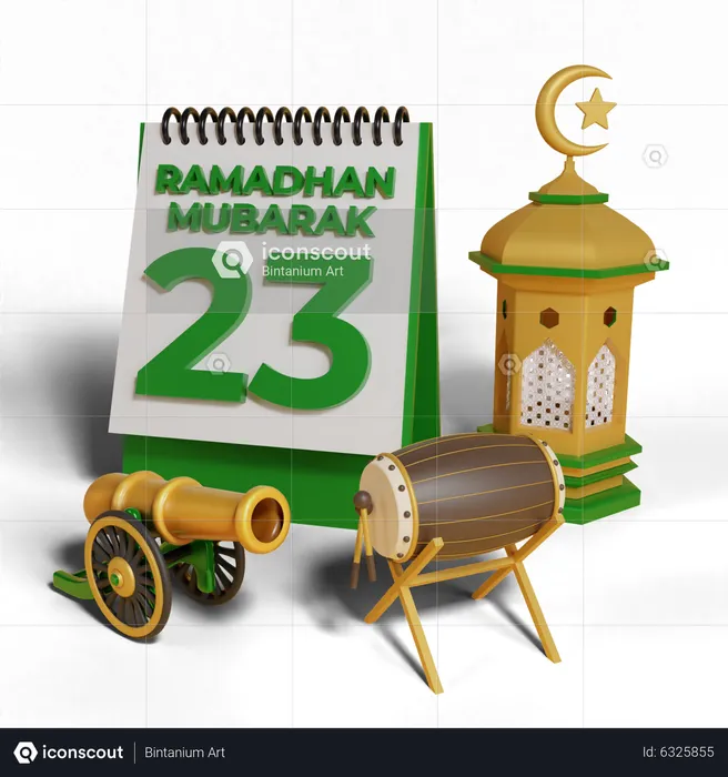 Day 23 Ramadhan  3D Icon