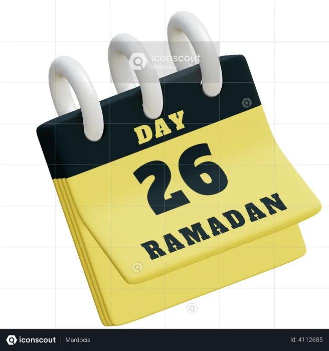 Day 26 Ramadan calendar  3D Illustration