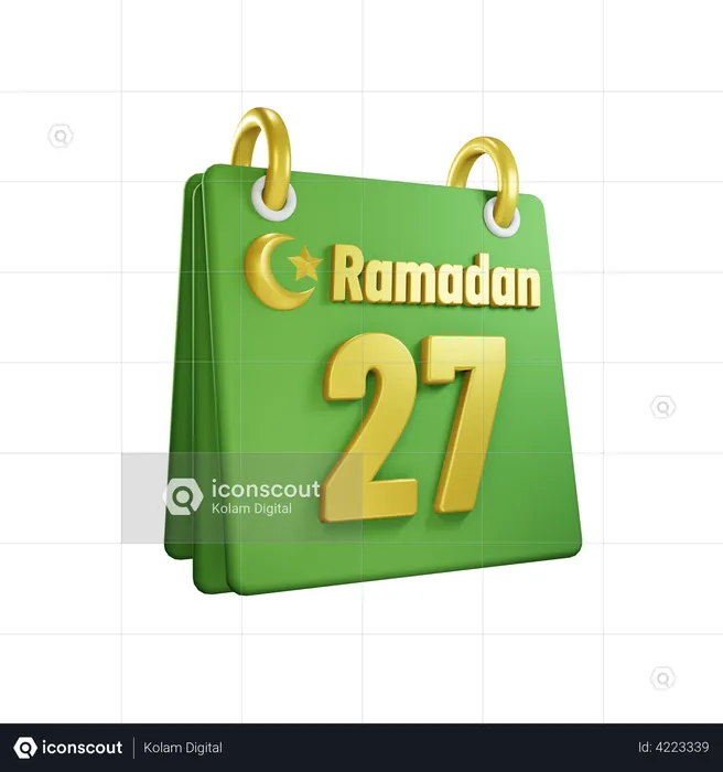 Day 27 Ramadan Calendar  3D Illustration