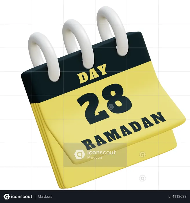 Day 28 Ramadan calendar  3D Illustration