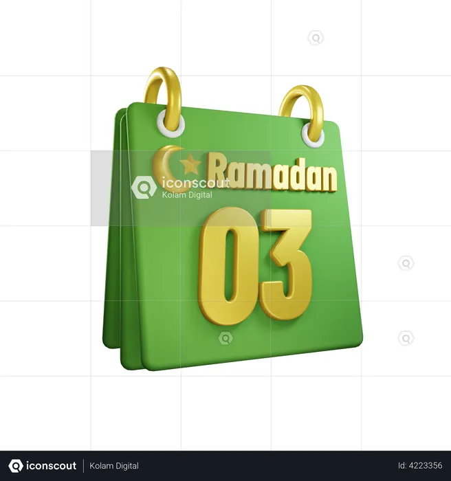 Day 3 Ramadan Calendar  3D Illustration