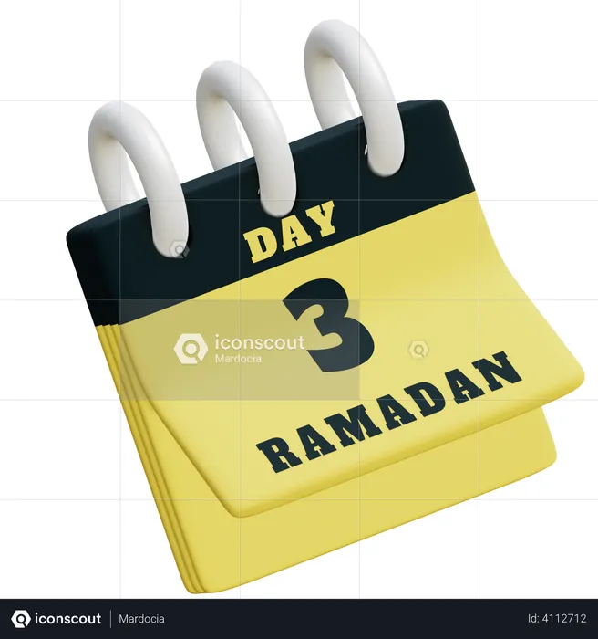 Day 3 Ramadan calendar  3D Illustration