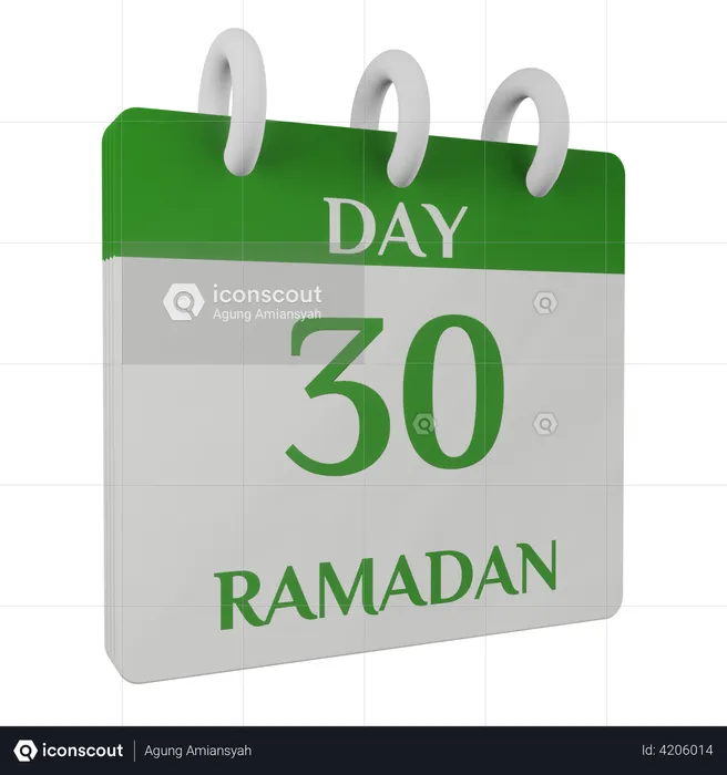 Day 30 Ramadan  3D Illustration