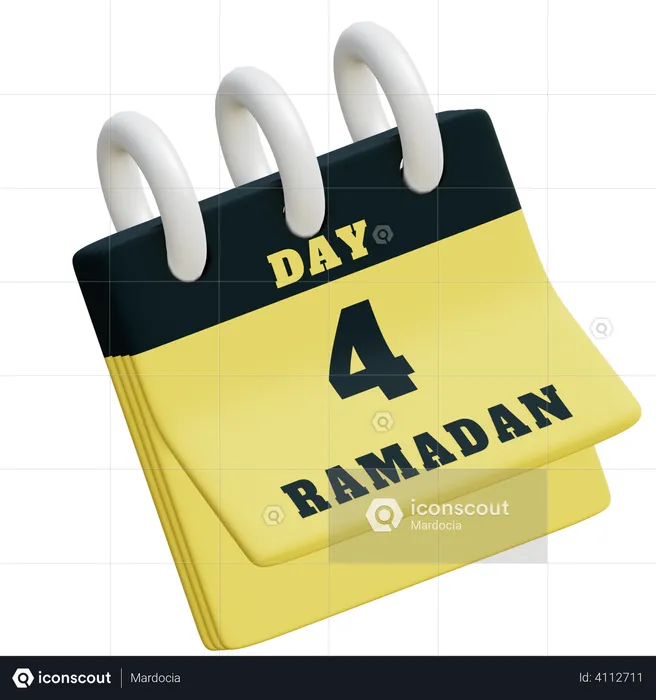 Day 4 Ramadan calendar  3D Illustration