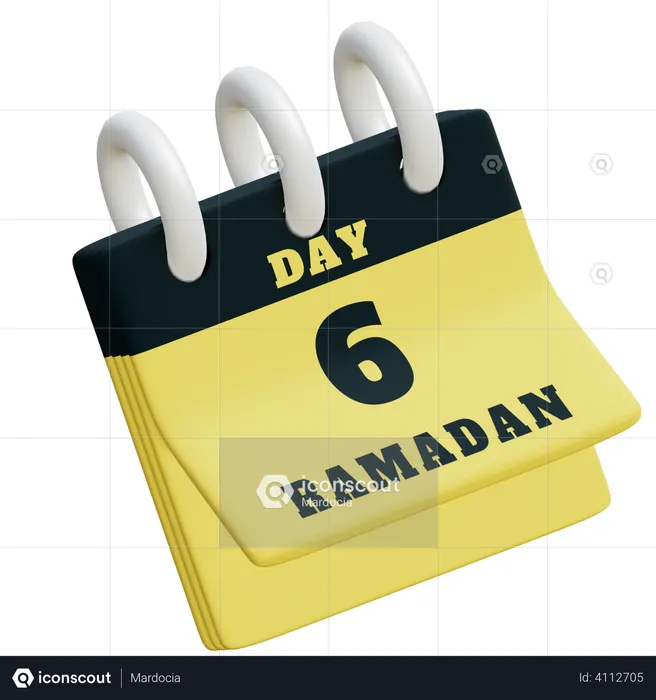 Day 6 Ramadan calendar  3D Illustration