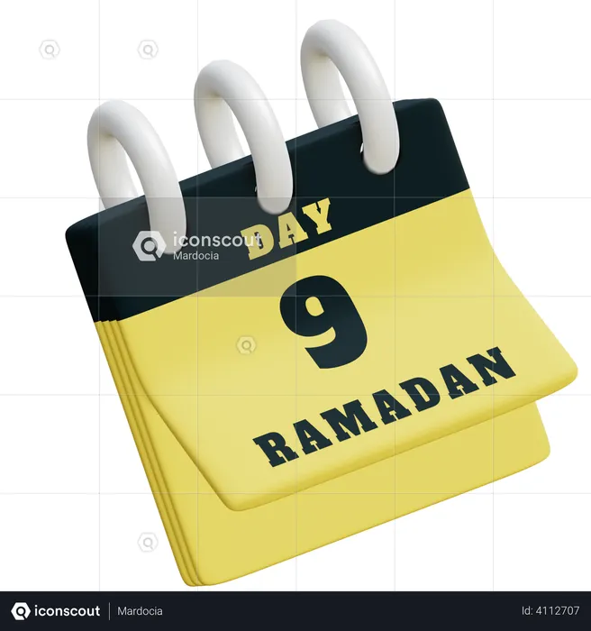 Day 9 Ramadan calendar  3D Illustration