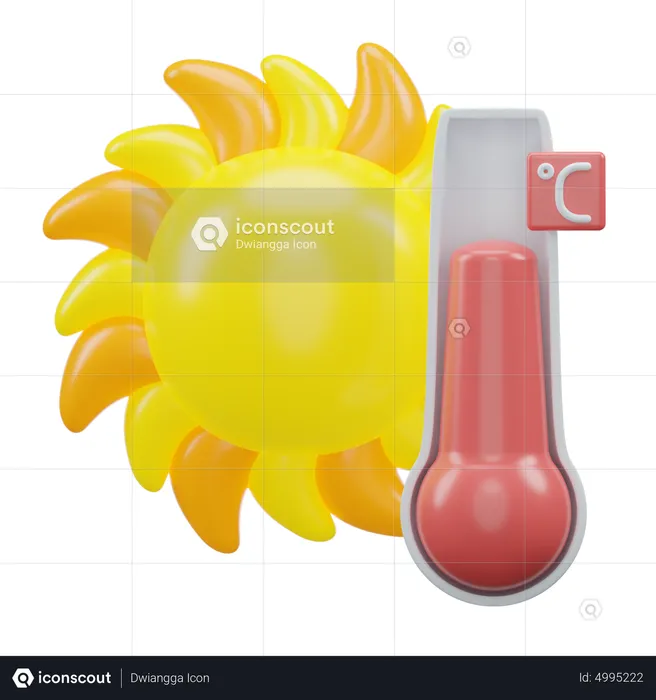 Day Celsius Temperature  3D Icon