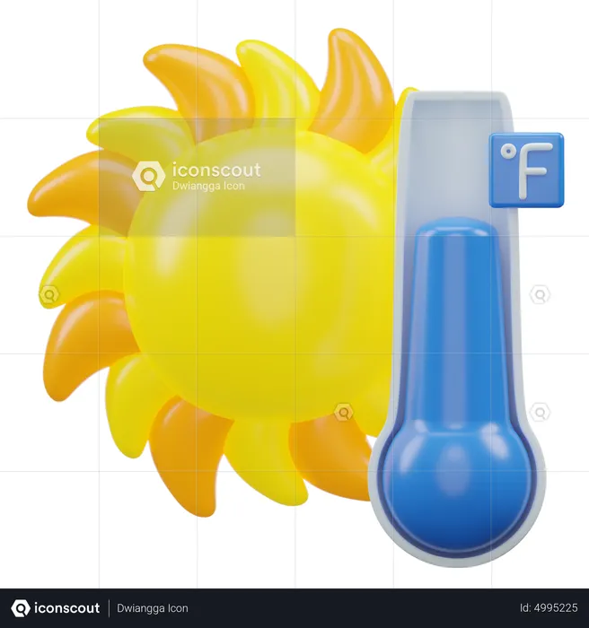 Day Fahrenheit Temperature  3D Icon