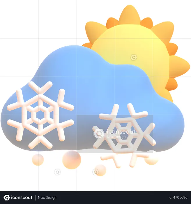 Day Snowfall  3D Illustration
